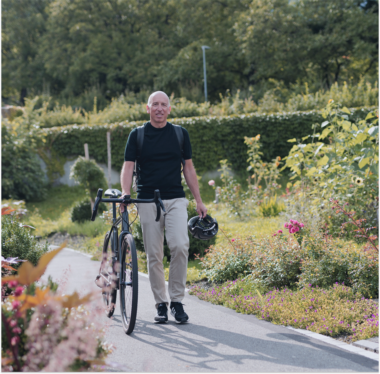 Hartmut Hübner with road bike